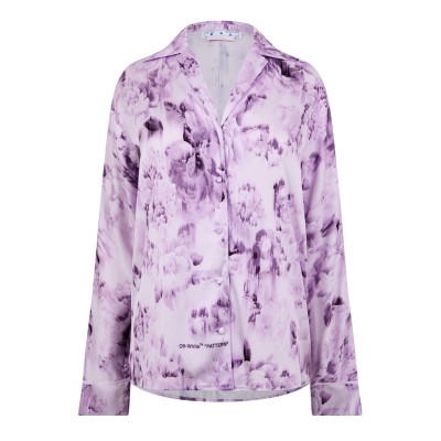 дамски,ризи,off,white,floral,shirt,violet