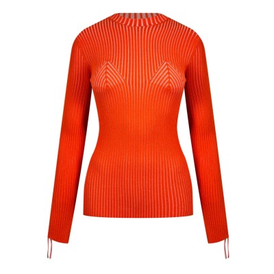 пуловер,дамски,плетени,дрехи,off,white,vanise,lace,up,sleeve,knitted,jumper,coral,red
