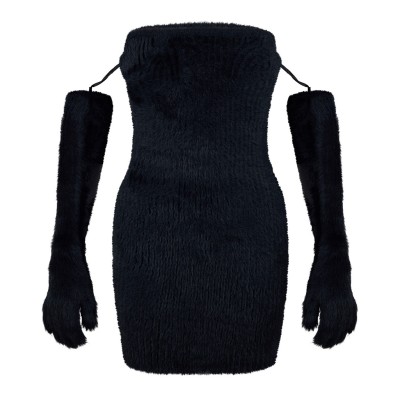 рокля,дамски,поли,и,рокли,off,white,knit,mini,dress,black