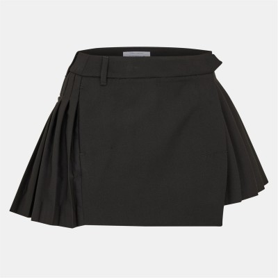 пола,поли,и,къси,панталони,off,white,women's,pleated,skirt,pleated,design,black