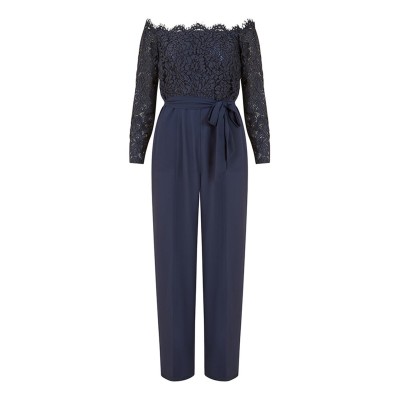 дамски,летни,гащеризони,yumi,yumi,navy,lace,bardot,three,quartersleeve,jumpsuit,navy