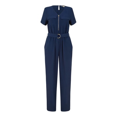 дамски,летни,гащеризони,yumi,yumi,navy,utility,jumpsuit,with,zip,detail,navy