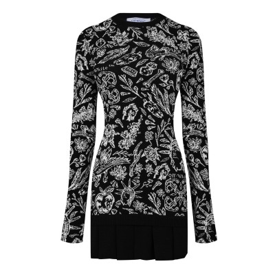 рокля,дамски,поли,и,рокли,off,white,knit,dress,black,white