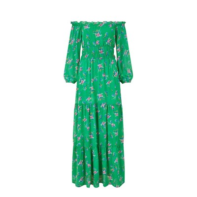 рокля,дамски,поли,и,рокли,yumi,yumi,green,floral,bardot,maxi,dress,green