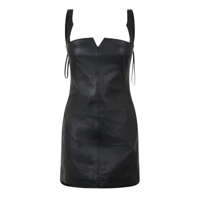 рокля,дамски,поли,и,рокли,off,white,leather,mini,dress,black