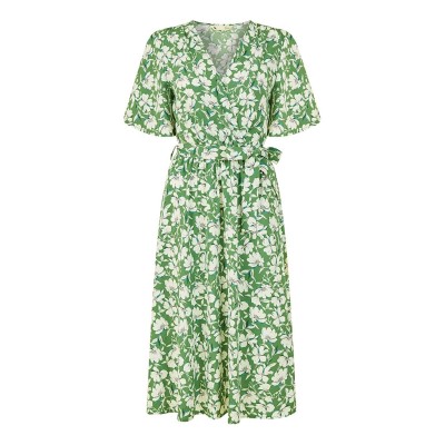 рокля,дамски,поли,и,рокли,yumi,yumi,green,floral,wrap,midi,dress,green