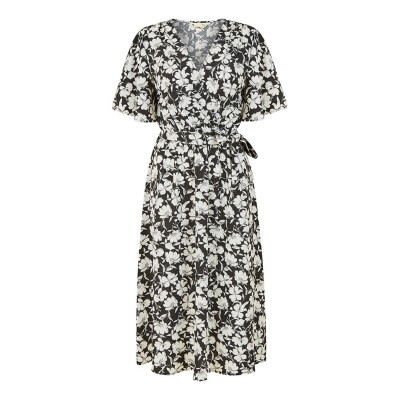 рокля,дамски,поли,и,рокли,yumi,yumi,black,floral,wrap,midi,dress,black