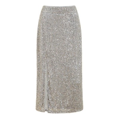 дамска,пола,поли,и,къси,панталони,yumi,women,s,silver,sequin,fitted,midi,skirt,silver