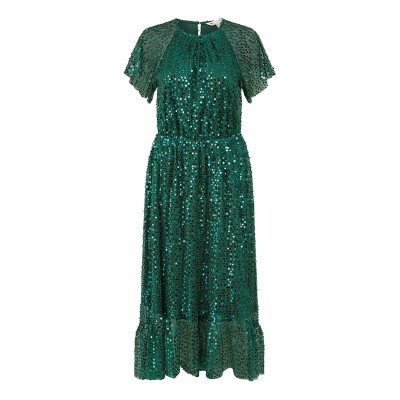 рокля,дамски,поли,и,рокли,yumi,yumi,green,sequin,angel,sleeve,midi,dress,green
