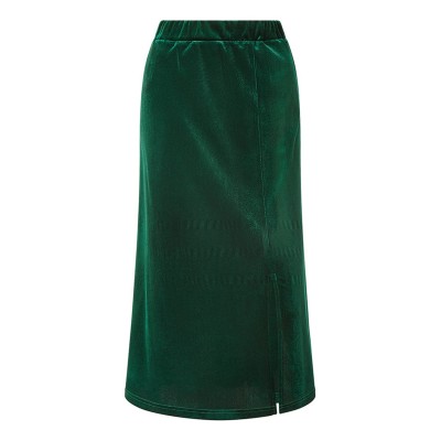 пола,поли,и,къси,панталони,yumi,yumi,green,velvet,skirt,with,front,slit,green