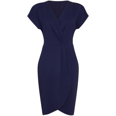 рокля,дамски,поли,и,рокли,mela,london,mela,london,navy,wrap,front,dress,navy
