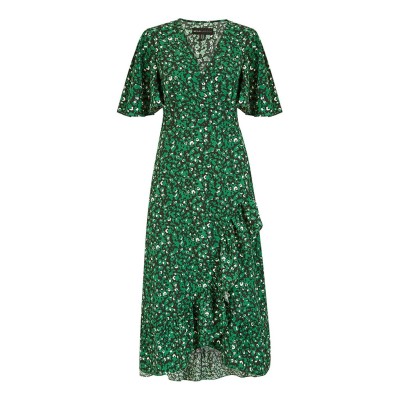 рокля,дамски,поли,и,рокли,mela,london,mela,london,greenleopard,print,wrap,dress,green
