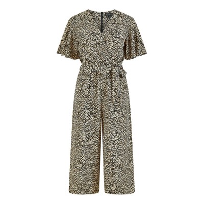 дамски,летни,гащеризони,mela,london,mela,london,brown,animal,print,jumpsuit,brown