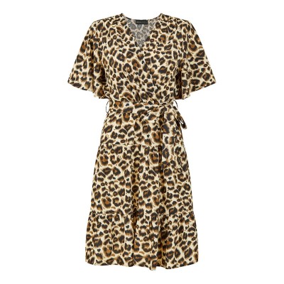 рокля,дамски,поли,и,рокли,mela,london,mela,london,brown,animal,print,skater,dress,brown