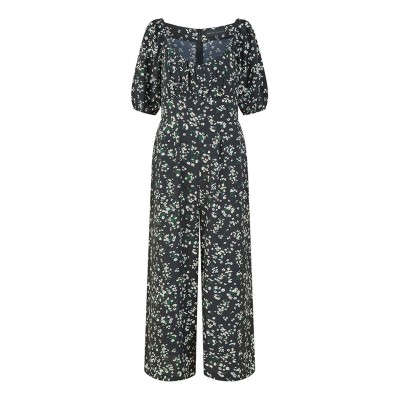 дамски,летни,гащеризони,mela,london,mela,london,black,daisy,sweetheart,neckline,jumpsuit,black