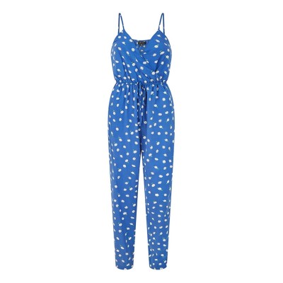 дамски,летни,гащеризони,mela,london,mela,london,blue,daisy,print,wrap,over,jumpsuit,blue