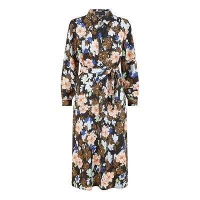 рокля,дамски,поли,и,рокли,mela,london,mela,london,black,floral,and,animal,print,midi,dress,black