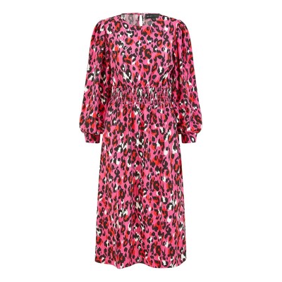 рокля,дамски,поли,и,рокли,mela,london,mela,london,pink,animal,print,ruched,midi,dress,pink