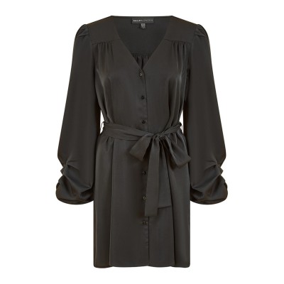 рокля,дамски,поли,и,рокли,mela,london,mela,london,green,balloon,sleeve,shirt,dress,black