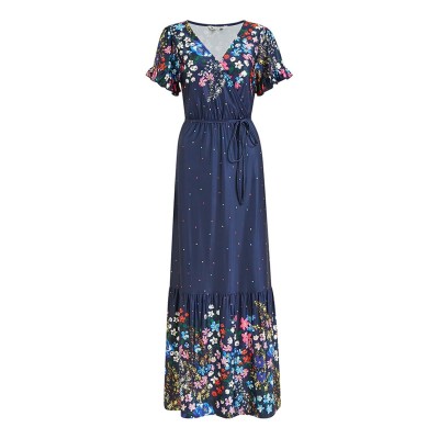 рокля,дамски,поли,и,рокли,yumi,yumi,navy,floral,slinky,jersey,maxi,dress,navy