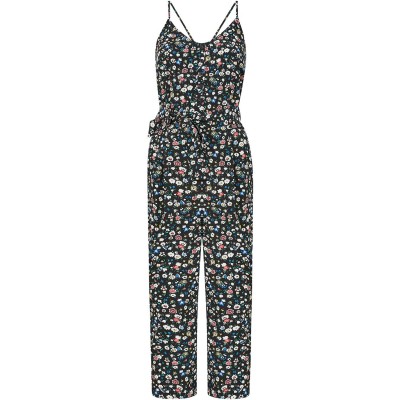 дамски,летни,гащеризони,yumi,yumi,black,ditsy,floral,strap,jumpsuit,black