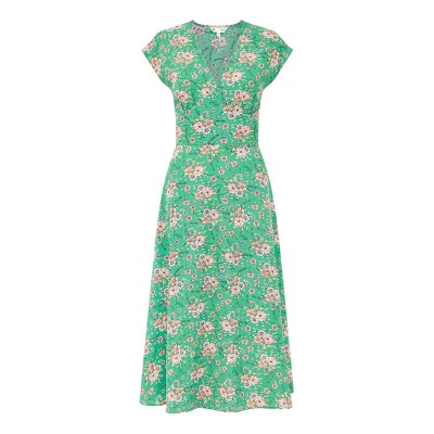 рокля,дамски,поли,и,рокли,yumi,yumi,blue,floral,waist,tie,dress,green