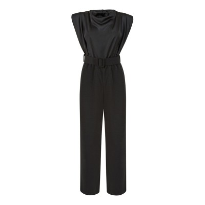 дамски,летни,гащеризони,mela,london,mela,london,black,cowl,neck,stretch,jumpsuit,black