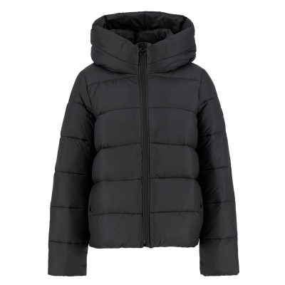 яке,дамски,якета,и,палта,barbour,international,women's,olivios,hooded,long,sleeve,full,zip,short,puffer,jacket,black