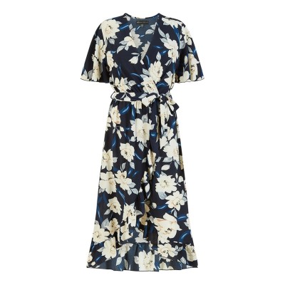 рокля,дамски,поли,и,рокли,mela,london,mela,london,navy,floral,print,midi,wrap,dress,navy