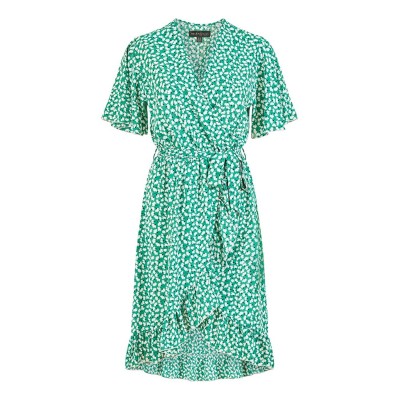 рокля,дамски,поли,и,рокли,mela,london,mela,london,green,ditsy,floral,frill,wrap,dress,green