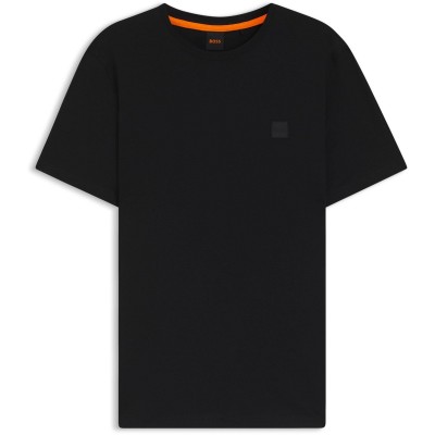 тениска,мъжки,тениски,boss,mens,boss,orange,tales,t,shirt,with,logo,patch,premium,cotton,black