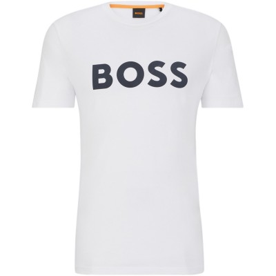 тениска,облекла,на,разпродажба,мъжки,тениски,boss,men's,thinking,1,t,shirt,signature,logo,white