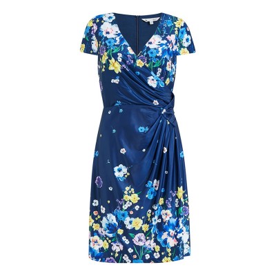 рокля,дамски,поли,и,рокли,yumi,yumi,floral,ruched,bodycon,dress,in,navy,navy