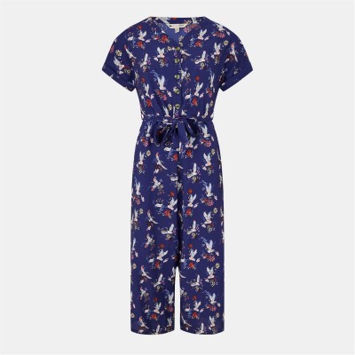дамски,летни,гащеризони,yumi,yumi,navy,crane,print,culotte,jumpsuit,navy