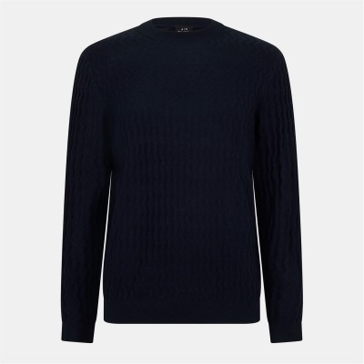 пуловер,мъжки,пуловери,armani,exchange,men's,crew,neck,jumper,navy