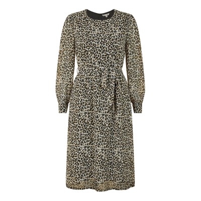 рокля,дамски,поли,и,рокли,yumi,yumi,black,leopard,long,sleeve,skater,dress,leopard