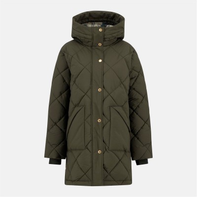 яке,дамски,якета,и,палта,barbour,women's,kailyn,hooded,long,sleeve,medium,puffer,jacket,olive,an,tartan