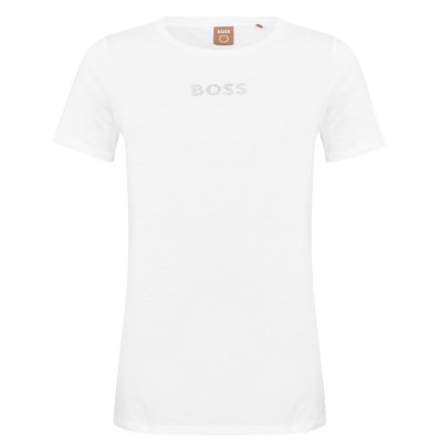 тениска,дамски,топове,boss,women's,eloga2,premium,cotton,t,shirt,white,100