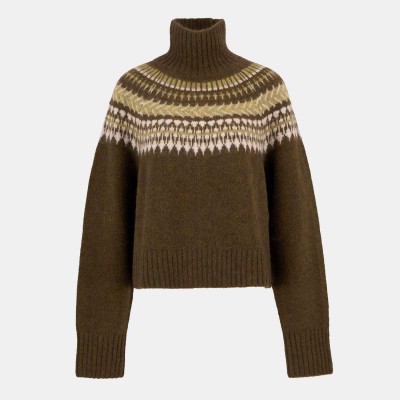 пуловер,дамски,плетени,дрехи,barbour,lorrie,fair,isle,roll,neck,jumper,multi