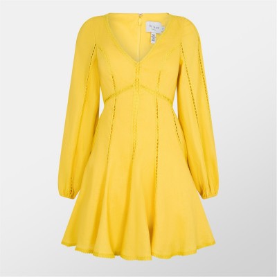 рокля,дамски,поли,и,рокли,ted,baker,ted,emerda,dress,ld53,yellow