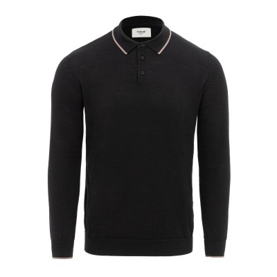 пуловер,промоция,на,зимни,облекла,мъжки,пуловери,firetrap,mens,long,sleeve,polo,jumper,black,tan