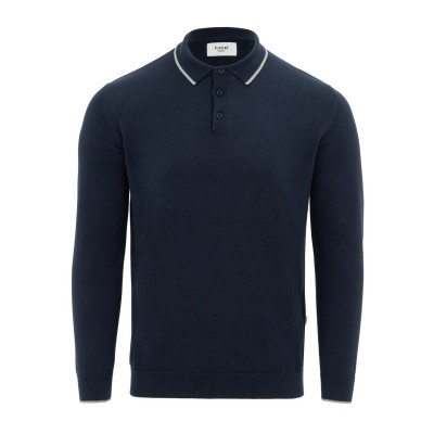 пуловер,промоция,на,зимни,облекла,firetrap,mens,long,sleeve,polo,jumper,navy,grey