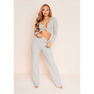 къса,блуза,дамски,топове,missy,empire,&,match,ribbed,twist,front,crop,top,grey