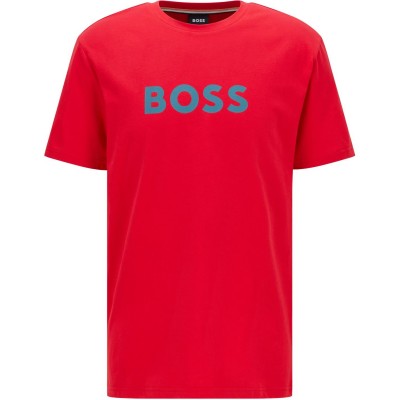 тениска,мъжки,летни,облекла,мъжки,тениски,boss,logo,print,t,shirt,bright,red,629