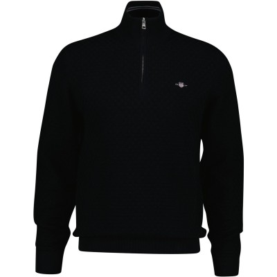 пуловер,мъжки,пуловери,gant,shield,half,zip,jumper,black,005
