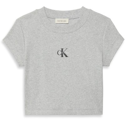 бебешка,тениска,дамски,топове,calvin,klein,jeans,ckj,baby,tee,ld54,grey,heather
