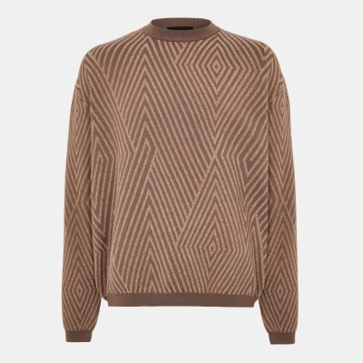 пуловер,мъжки,пуловери,emporio,armani,men's,crew,neck,jumper,walnut,f6125