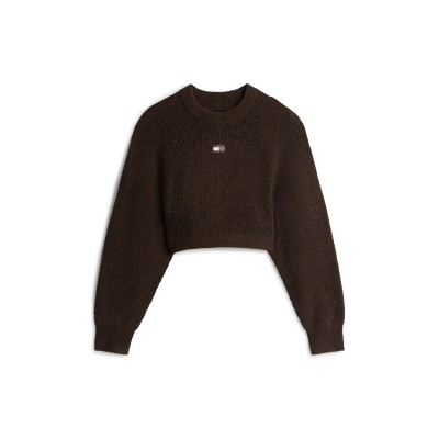 дамски,плетени,дрехи,tommy,jeans,tj,badge,crop,knit,ld61,black,walnut
