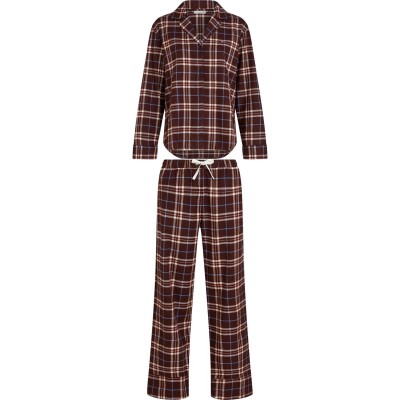 комплект,дамски,пижами,tommy,hilfiger,thb,ls,flnnl,pj,set,ld54,burgundy