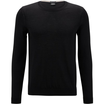 пуловер,мъжки,пуловери,boss,men,s,leno,knit,jumper,soft,virgin,wool,black